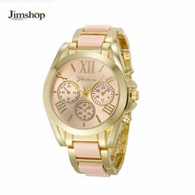 Luxury Watches Women Geneva Quartz Analog Wristwatch Golden Band Roman Numerals Dial Watch Relogio Feminino 10 Color EF8