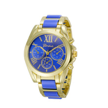 Luxury Watches Women Geneva Quartz Analog Wristwatch Golden Band Roman Numerals Dial Watch Relogio Feminino 10 Color EF8