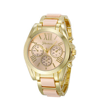 Luxury Watches Women Geneva Quartz Analog Wristwatch Golden Band Roman Numerals Dial Watch Relogio Feminino 10 Color EF8