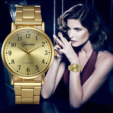 Luxury Fashion Women Man Glod Crystal Stainless Steel Analog Quartz Wrist Watch Reloj Geneva Wrist watch woman EF8