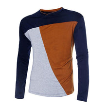Men Tops Fashion Mens Slim Fit Cotton V-Neck Long Sleeve Casual T-Shirt Tops EF8