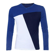 Men Tops Fashion Mens Slim Fit Cotton V-Neck Long Sleeve Casual T-Shirt Tops EF8