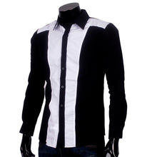 Mens Slim fit Fashion Famous Design Business Mens Casual Long Sleeve Slim Tops turndown collar Shirt Quality 2 Colors EF8