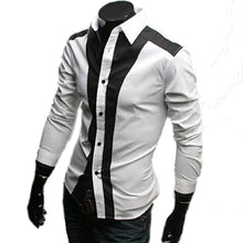 Mens Slim fit Fashion Famous Design Business Mens Casual Long Sleeve Slim Tops turndown collar Shirt Quality 2 Colors EF8