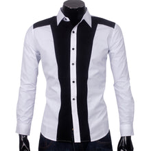 Mens Slim fit Fashion Famous Design Business Mens Casual Long Sleeve Slim Tops turndown collar Shirt Quality 2 Colors EF8
