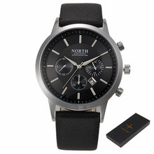 Mens Watches NORTH Luxury Casual Military Quartz Sports Wristwatch Leather StrapClock watch relogio masculino EF8