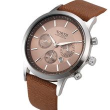 Mens Watches NORTH Luxury Casual Military Quartz Sports Wristwatch Leather StrapClock watch relogio masculino EF8