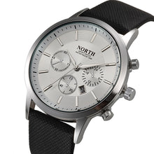 Mens Watches NORTH Luxury Casual Military Quartz Sports Wristwatch Leather StrapClock watch relogio masculino EF8