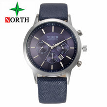 Mens Watches NORTH Luxury Casual Military Quartz Sports Wristwatch Leather StrapClock watch relogio masculino EF8