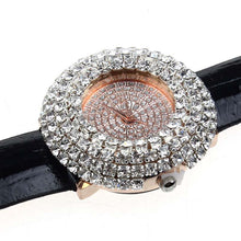 Fashion Women Watches Luxury Leather Diamond Rhinestone Quartz Wrist Watches EF8