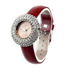 Fashion Women Watches Luxury Leather Diamond Rhinestone Quartz Wrist Watches EF8