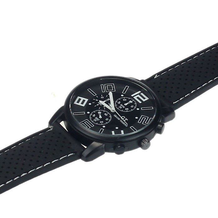 Luxury Men Stainless Steel Sports Watches Analog Quartz Wristwatches rubber strap relogio masculino EF8
