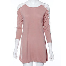 and Women Casual Lace Stitching Dress Three Quarter Sleeve Dress EF8