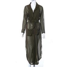 Designer Women Casual Loose Deep V Neck Dress Sexy Split Chiffon Dress Plus Size EF8