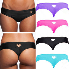 Black Women Panties Sexy Heart Cut-Out T-Back Thong Bottom G-String Panties  EF8