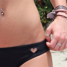 Black Women Panties Sexy Heart Cut-Out T-Back Thong Bottom G-String Panties  EF8