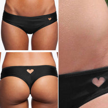 Black Women Panties Sexy Heart Cut-Out T-Back Thong Bottom G-String Panties  EF8