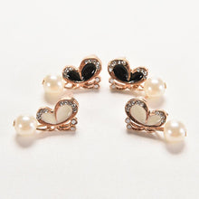 Korean Jewelry Gold Plated Butterfly Bow Knot Pearl Stud Earrings For Women  EF8