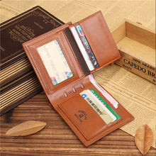 Fashion Men Brown Billfold Coffee Leather Wallet Credit Card Men Purse Clutch Bifold Mini Wallets EF8