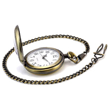 Fashion Retro Vintage Bronze Quartz Pendant Necklace Pierced Dragon Phoenix Pocket Watch Gift Fast Shipping EF8