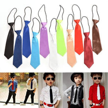 School Boys Children Kids Baby Wedding Solid Colour Elastic Tie Necktie EF8