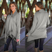 Fashion Women Casual Long Sleeve Cardigan Loose Outwear Jacket Tassels Coat Seven Colors EF8