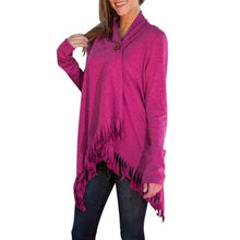 Fashion Women Casual Long Sleeve Cardigan Loose Outwear Jacket Tassels Coat Seven Colors EF8