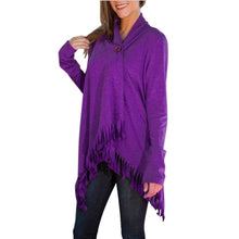 Fashion Women Casual Long Sleeve Cardigan Loose Outwear Jacket Tassels Coat Seven Colors EF8