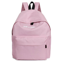 Fashion Women Girls Canvas Rucksack Backpack I AM A GIRL Letters Print School Book Shoulder Bag Casual Travel Bags EF8