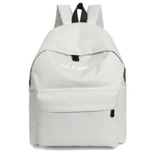 Fashion Women Girls Canvas Rucksack Backpack I AM A GIRL Letters Print School Book Shoulder Bag Casual Travel Bags EF8