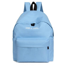 Fashion Women Girls Canvas Rucksack Backpack I AM A GIRL Letters Print School Book Shoulder Bag Casual Travel Bags EF8