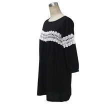 Fashion Women Lace Loose Dress Style Casual Three Quarter Dresses Comfortable Chiffon Short Dress EF8