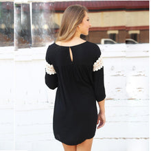 Fashion Women Lace Loose Dress Style Casual Three Quarter Dresses Comfortable Chiffon Short Dress EF8