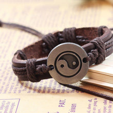 Men Women Unisex Vintage Bracelet Tai Chi Ying Yang Men Women Wristband EF8