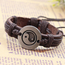 Men Women Unisex Vintage Bracelet Tai Chi Ying Yang Men Women Wristband EF8