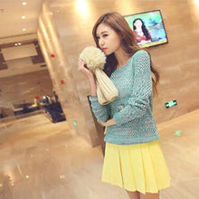 Lovely Sweet Sweaters Tops Women Long Sleeve O-Neck Thin Knitted Pullovers Sweaters Women Purple Green Free Size EF8