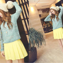 Lovely Sweet Sweaters Tops Women Long Sleeve O-Neck Thin Knitted Pullovers Sweaters Women Purple Green Free Size EF8