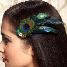 Peacock Feather Rhinestones Bridal Wedding Hair Clip Pin Head Hairpin EF8