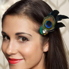 Peacock Feather Rhinestones Bridal Wedding Hair Clip Pin Head Hairpin EF8