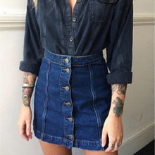 Arrival Denim Skirts Women Pencil Jeans Front Button Package Skirt For Women Ladies EF8