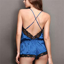 Trendy Sexy Women Rayon Lace Baby Dolls Solid Pattern Women Comfortable Sleepwear Rose Blue Colors EF8