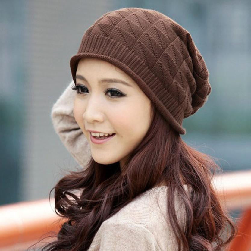 reversible beanie men hat Womens hatssnow caps knit hat skull chunky baggy warm skulliestouca gorro EF8