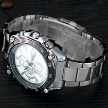 Men's Circular Dial 3 Movement Stainless Steel Strap Quartz Wrist Watch Time Men Sports Quartz-Watch Relogio Masculino EF8