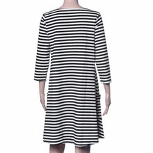 Family Matching OutfitsMother Black And White Striped Dress Casual Family Clothes Women Dress EF8
