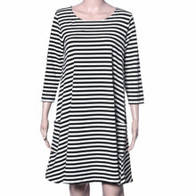 Family Matching OutfitsMother Black And White Striped Dress Casual Family Clothes Women Dress EF8