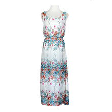 Dress Sexy Print O-neck Sleeveless Women Boho Long Maxi Dress Evening Party Beach Dresses Chiffon Dress Vestidos EF8