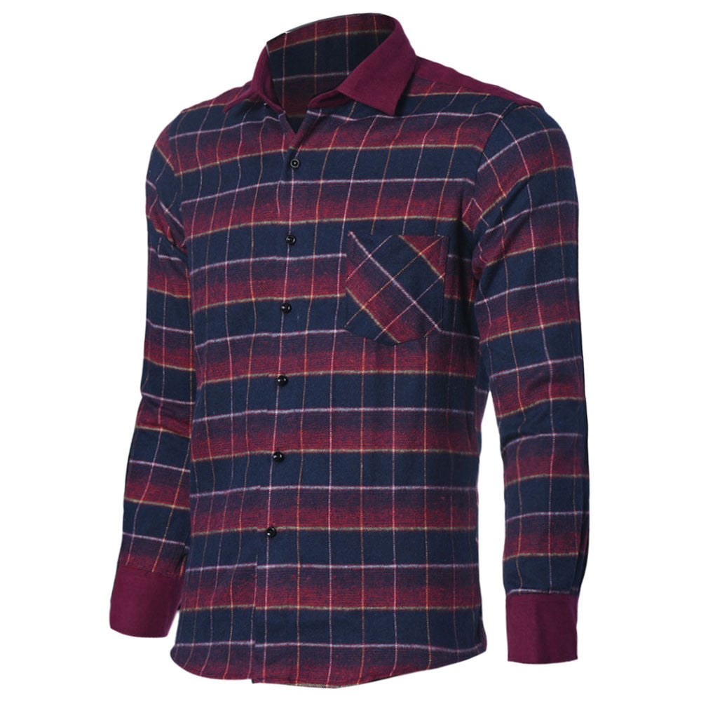 Men'S Plaid Shirts Luxury Slim Long Sleeve Formal Business Fashion Dress Warm Shirts Homme Tee Shirts EF8
