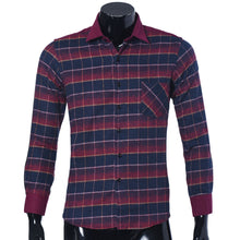 Men'S Plaid Shirts Luxury Slim Long Sleeve Formal Business Fashion Dress Warm Shirts Homme Tee Shirts EF8