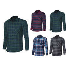 Men'S Plaid Shirts Luxury Slim Long Sleeve Formal Business Fashion Dress Warm Shirts Homme Tee Shirts EF8