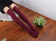 Fashion Women Socks Cotton Women Knit Over Knee Thigh Spiral Pattern High Boot Socks EF8
